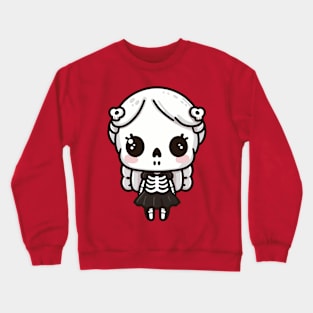 Cute Skeleton Girl In Kawaii Style | Kawaii Skeleton Design for Halloween Tee Crewneck Sweatshirt